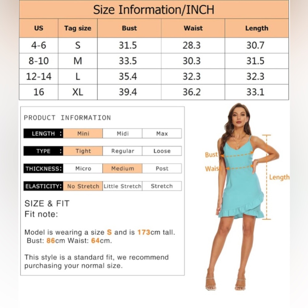 NWT ROYLAMP Summer Bodycon Dress, Turquoise, Size Small - Picture 6 of 6